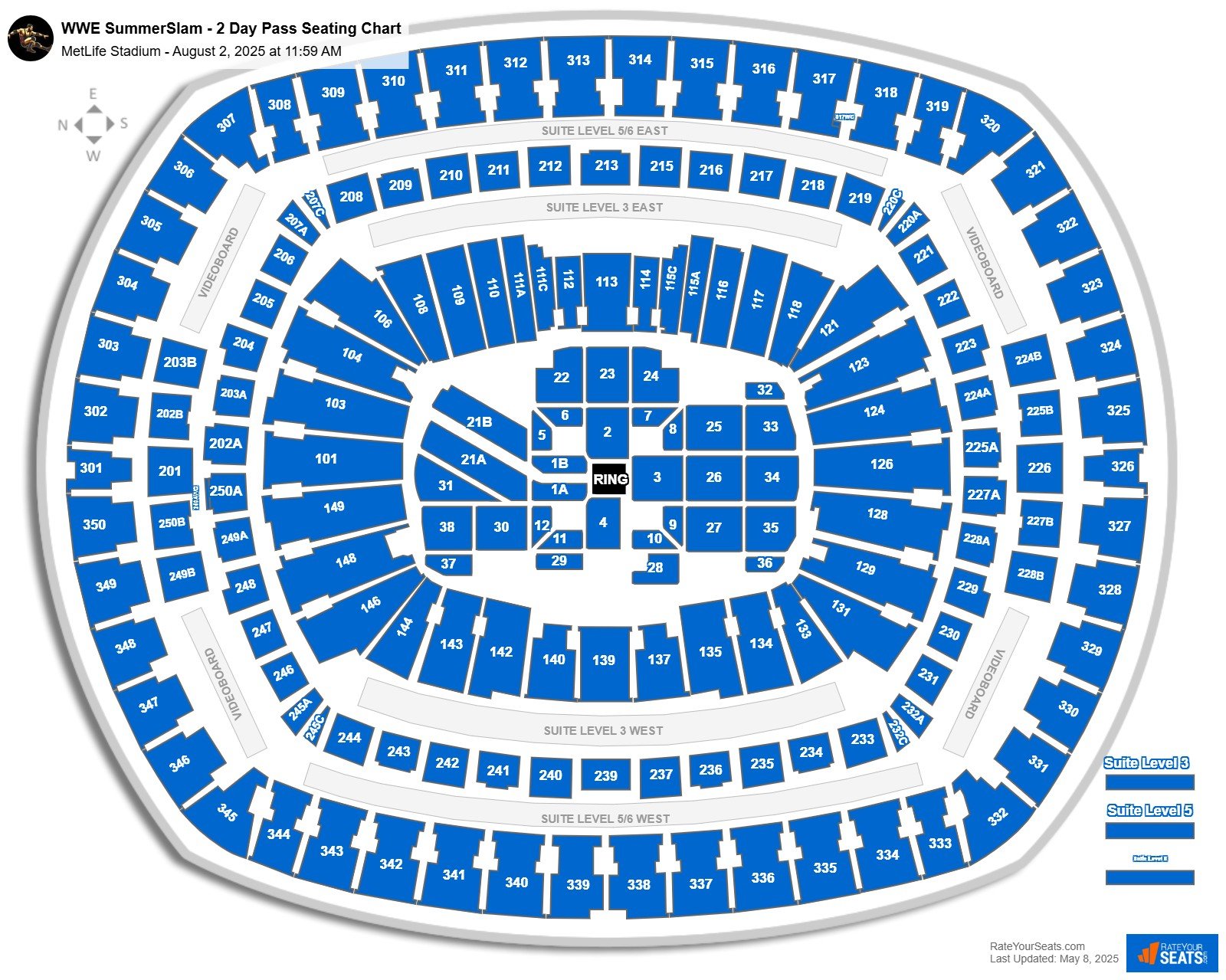 WWE SummerSlam - 2 Day Pass seating chart MetLife Stadium
