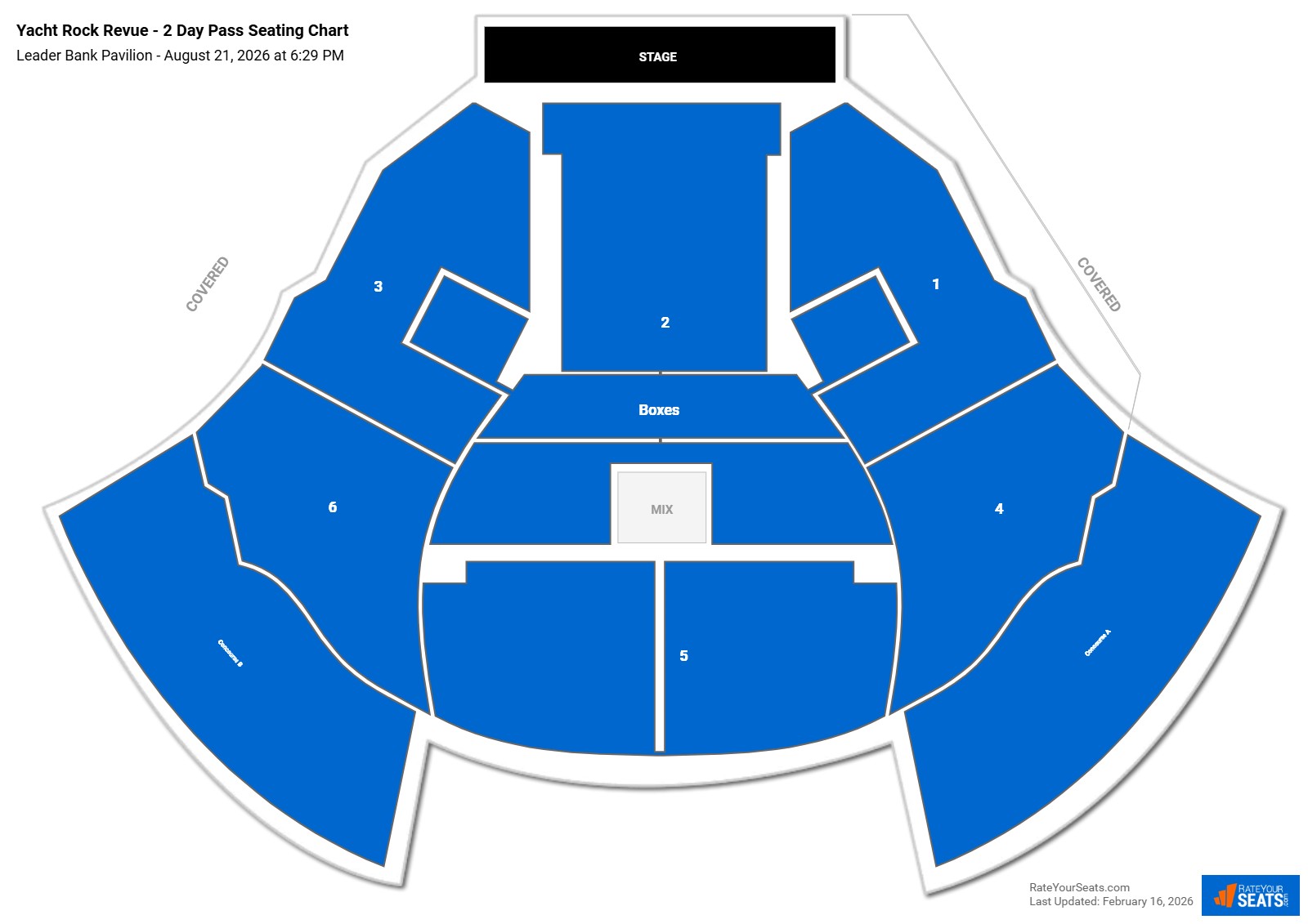Yacht Rock Revue - 2 Day Pass seating chart Leader Bank Pavilion