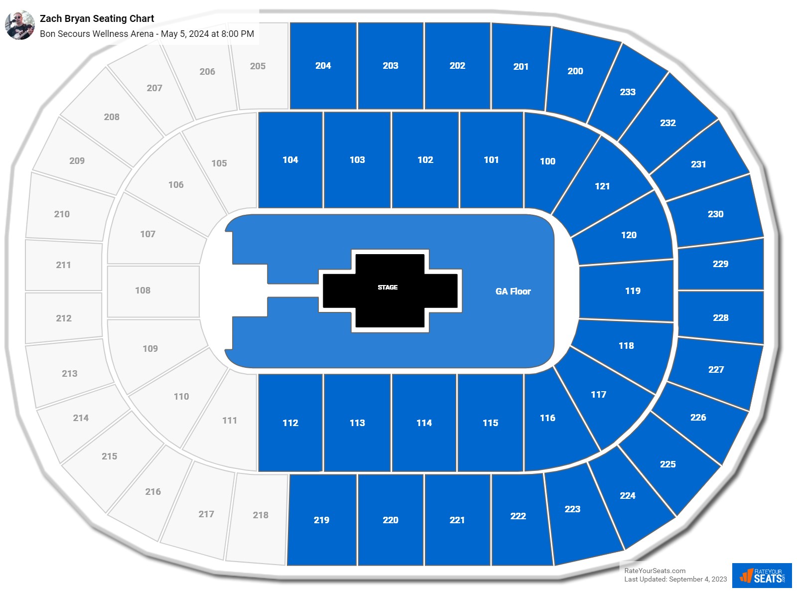 Bon Secours Wellness Arena Concert Seating Chart - RateYourSeats.com