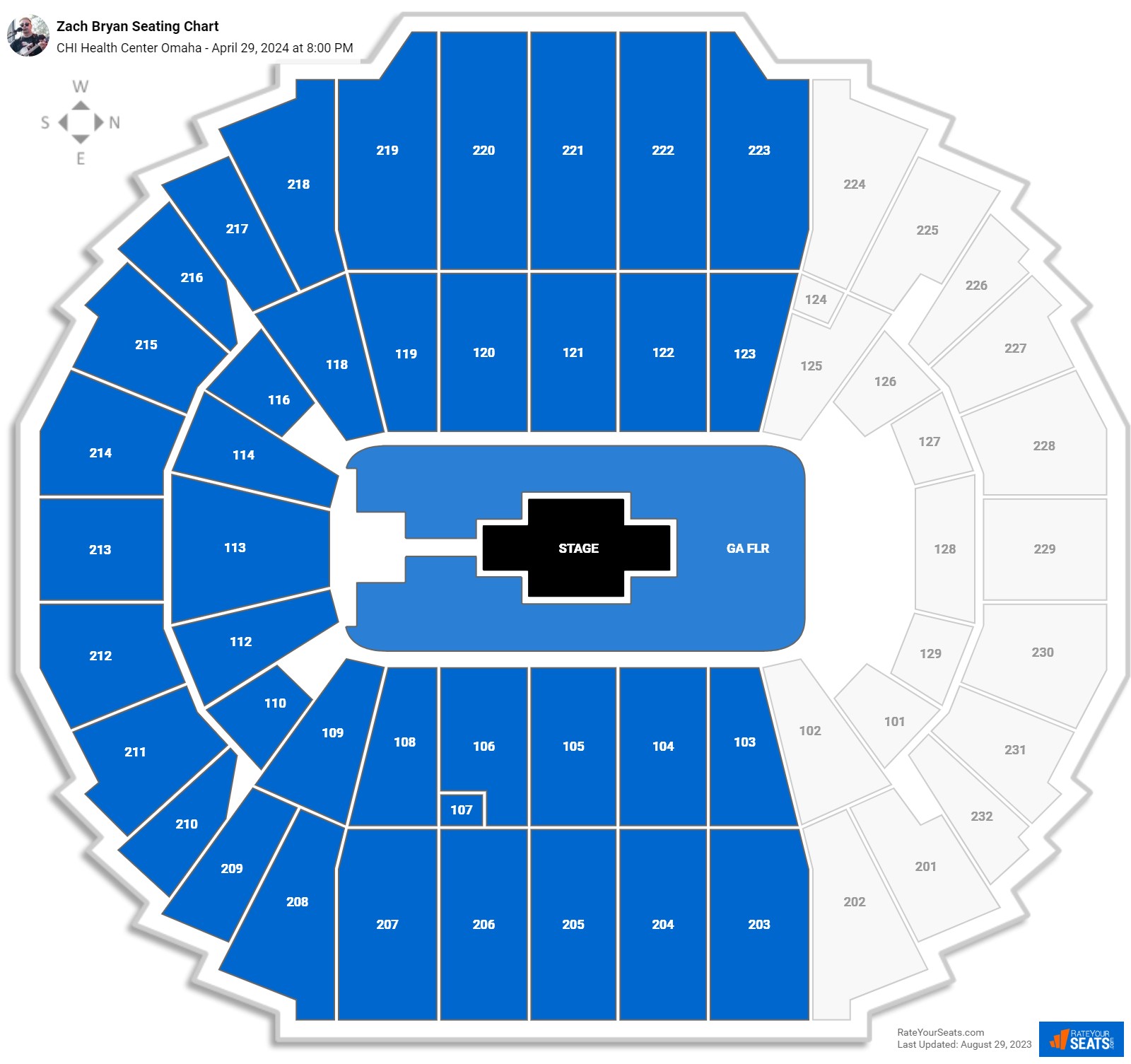 CHI Health Center Omaha Concert Seating Chart
