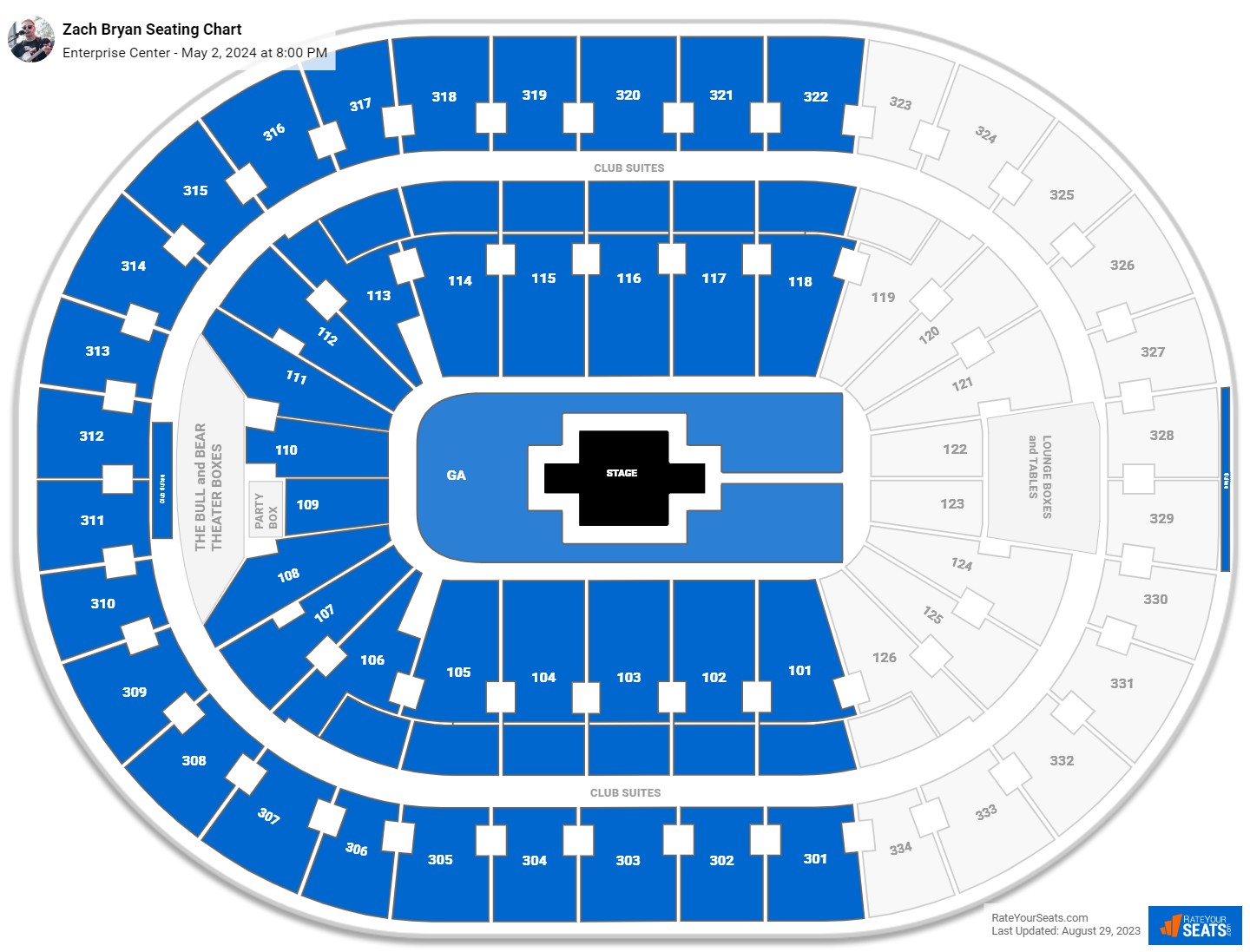 Enterprise Center Concert Seating Chart - RateYourSeats.com