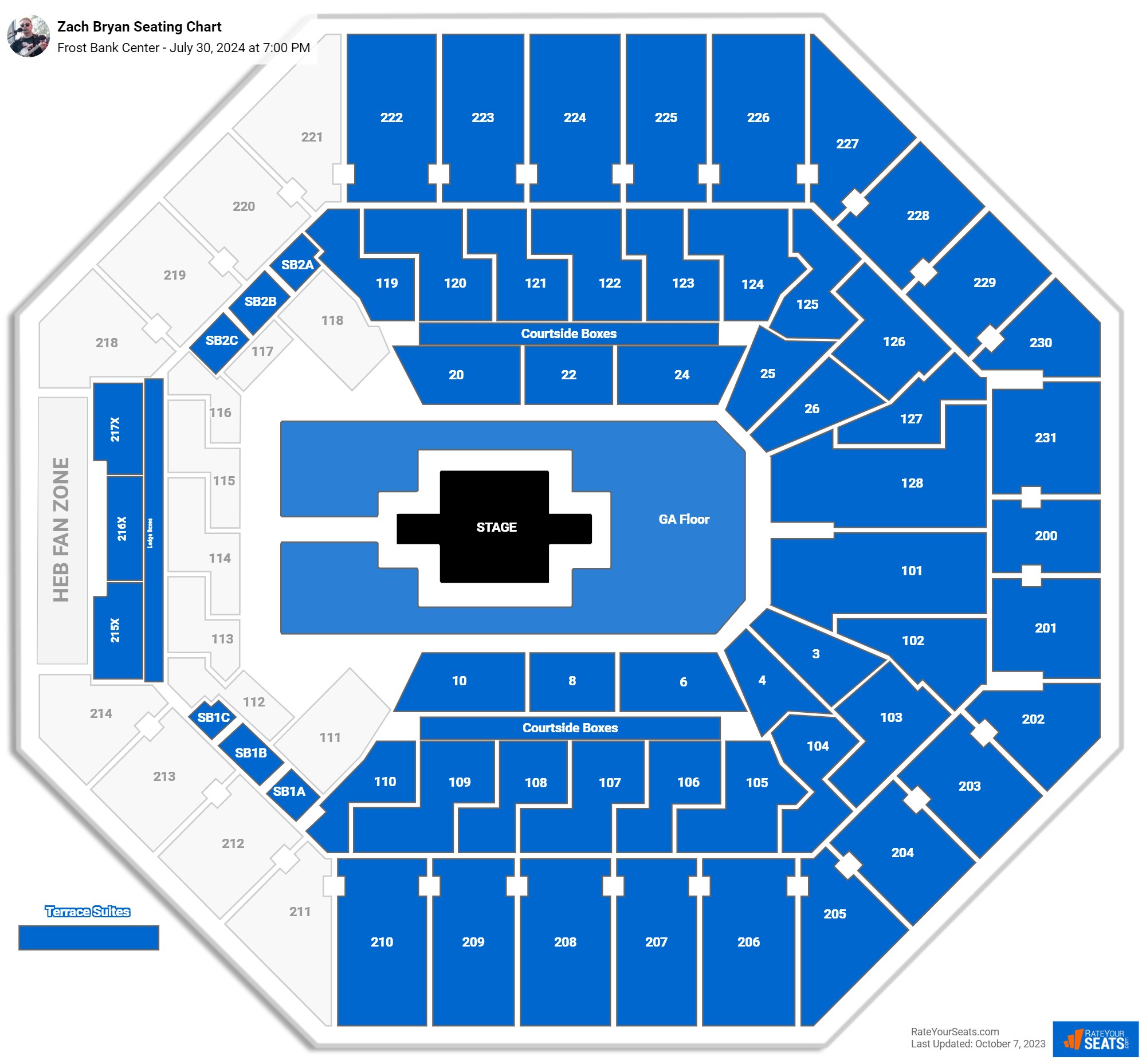 Frost Bank Center Concert Seating Chart