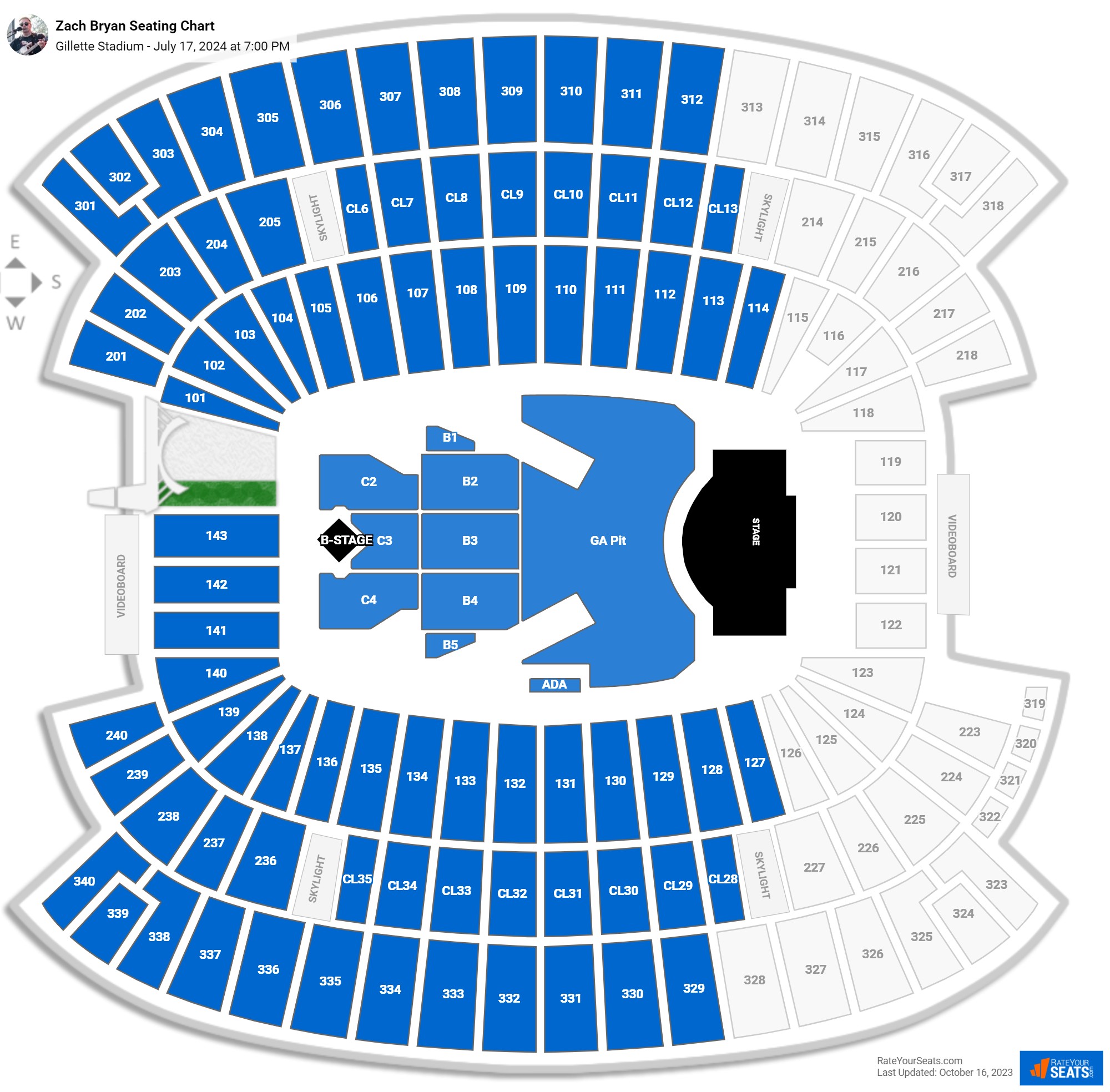 Gillette Stadium Concert Seating Chart - RateYourSeats.com