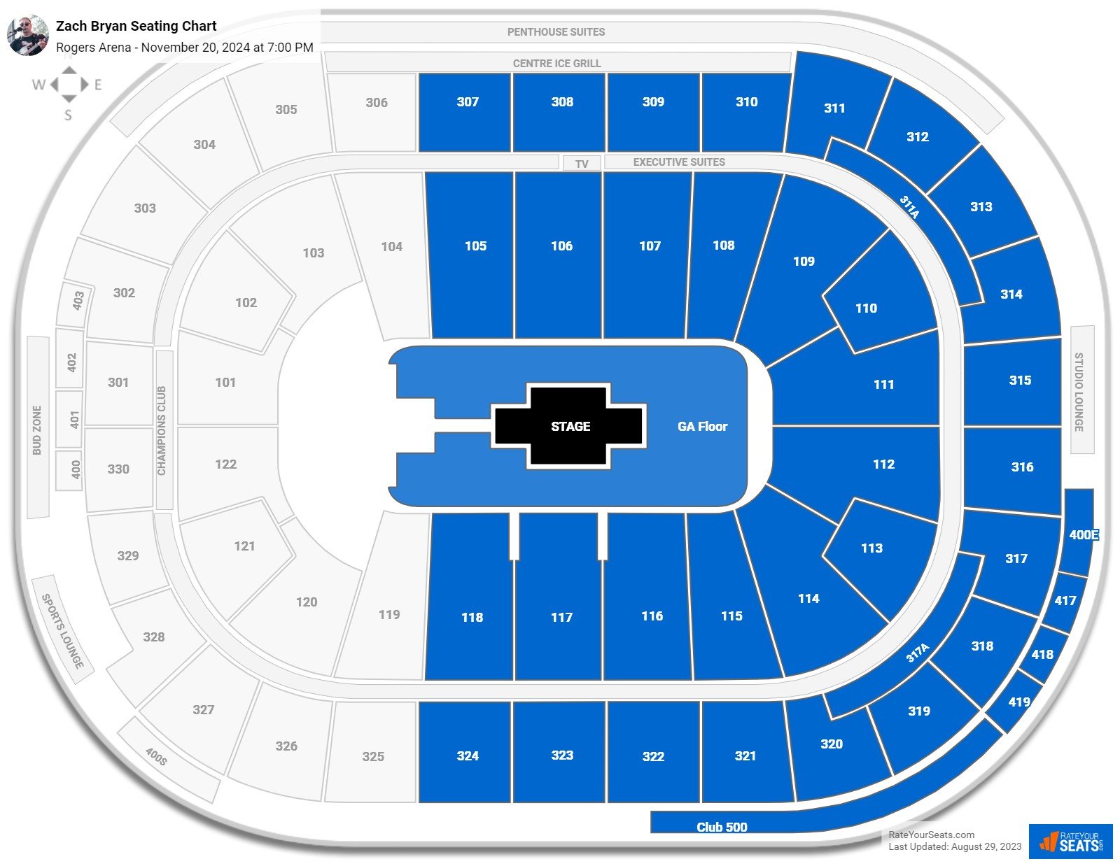 Rogers Arena Concert Seating Chart