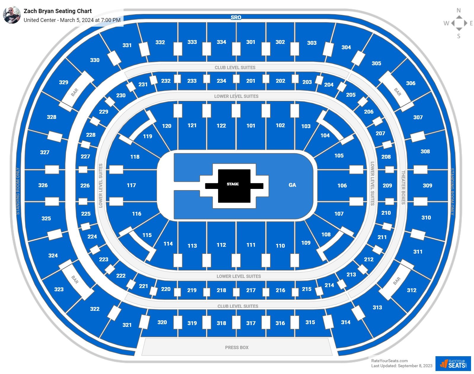 United Center Concert Seating Chart - RateYourSeats.com