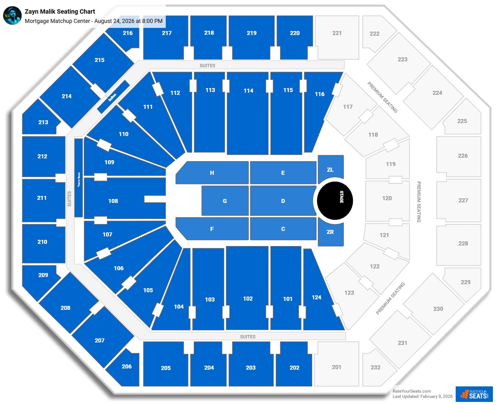 Zayn Malik seating chart Mortgage Matchup Center