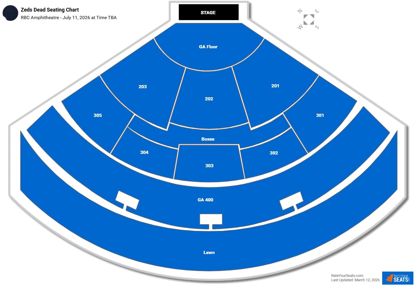 Zeds Dead seating chart RBC Amphitheatre