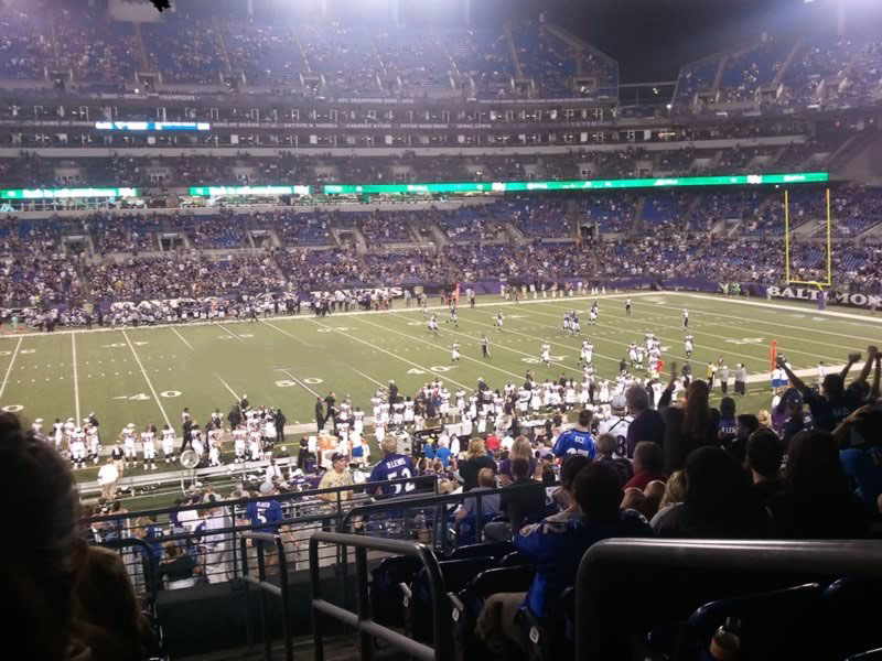section 101, row 36 seat view  for football - m&t bank stadium