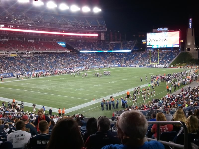 section 117, row 34 seat view  for football - gillette stadium