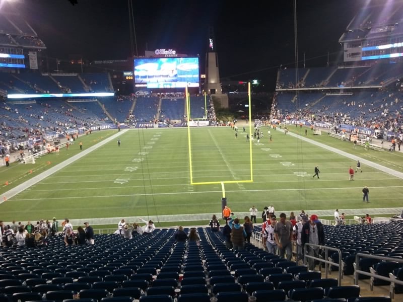 section 120, row 33 seat view  for football - gillette stadium