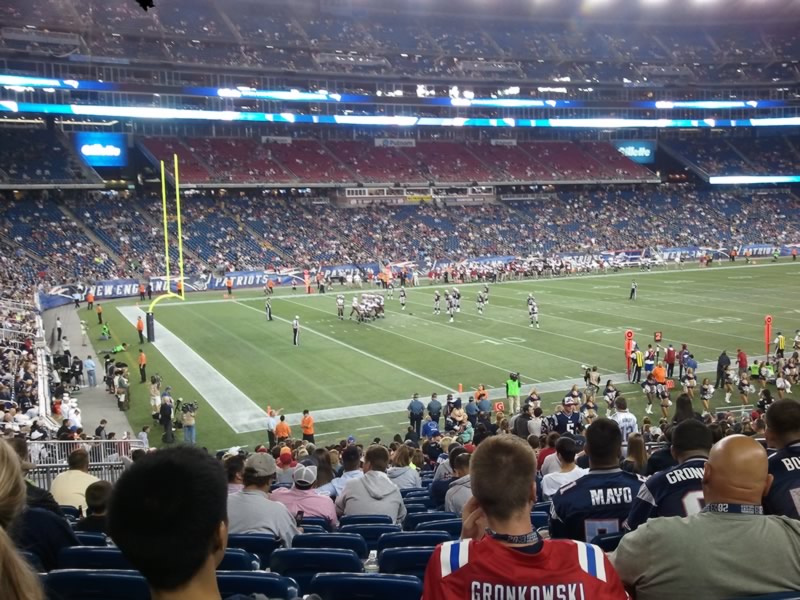 section 115, row 28 seat view  for football - gillette stadium