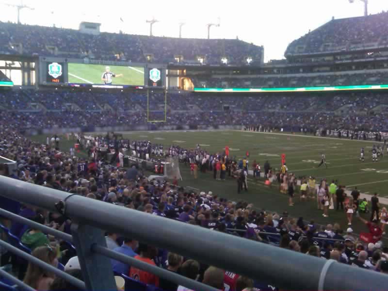 section 121, row 19 seat view  for football - m&t bank stadium