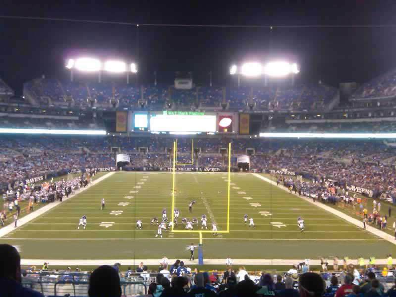 section 140, row 40 seat view  for football - m&t bank stadium