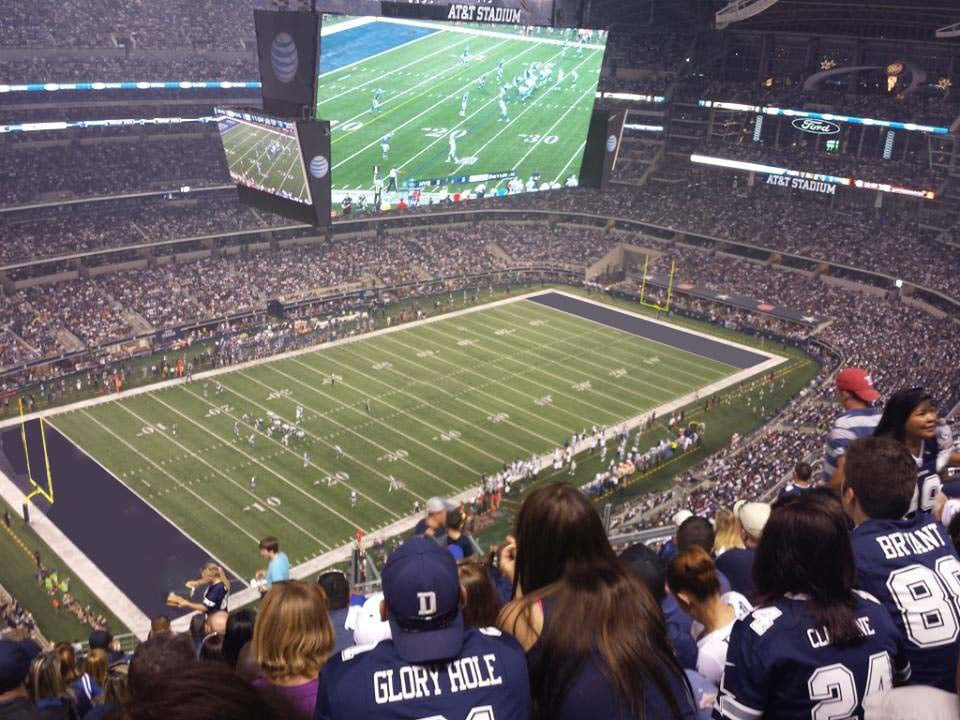 section 419, row 20 seat view  for football - at&t stadium (cowboys stadium)
