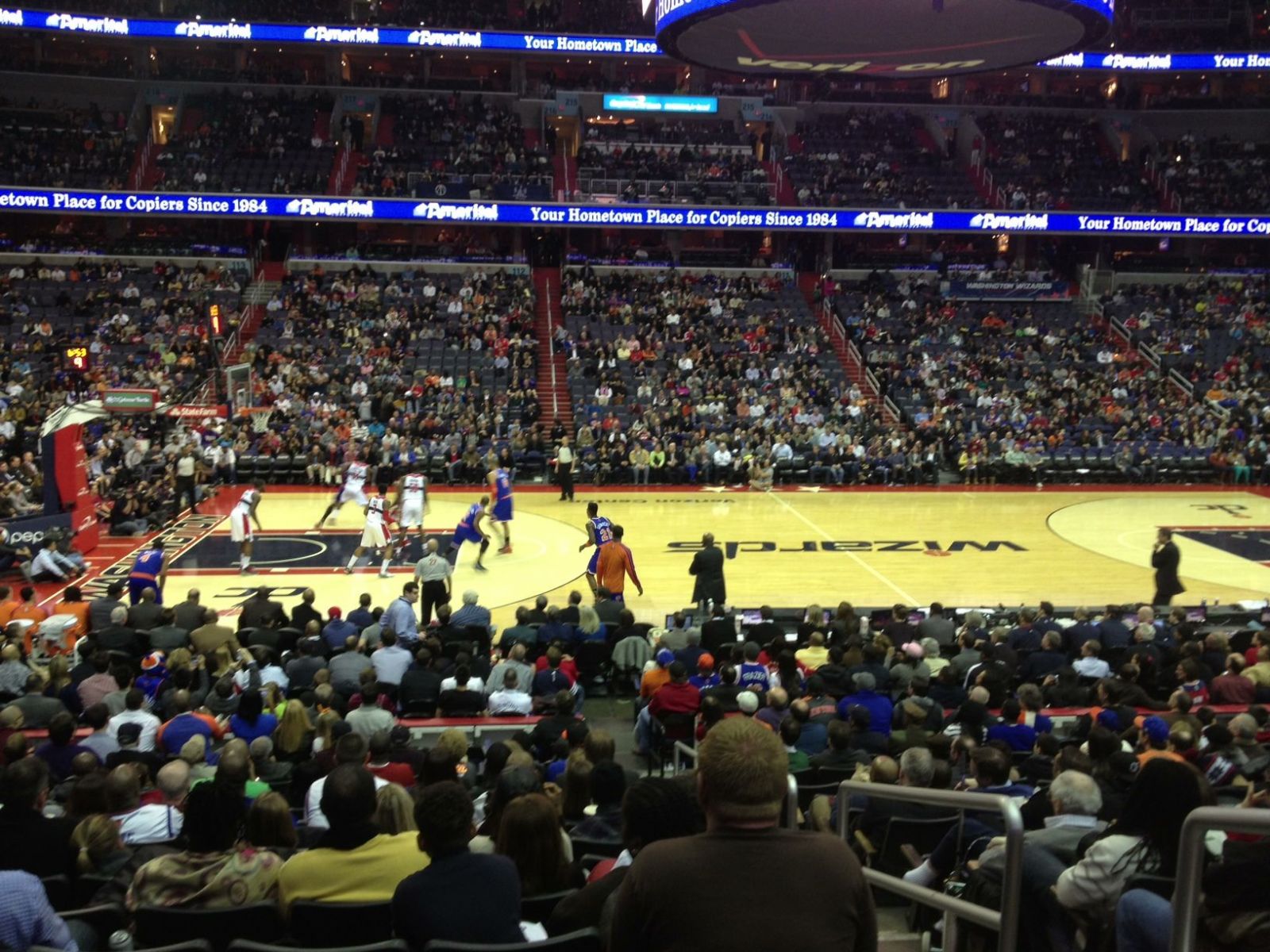 section 121, row q seat view  for basketball - capital one arena