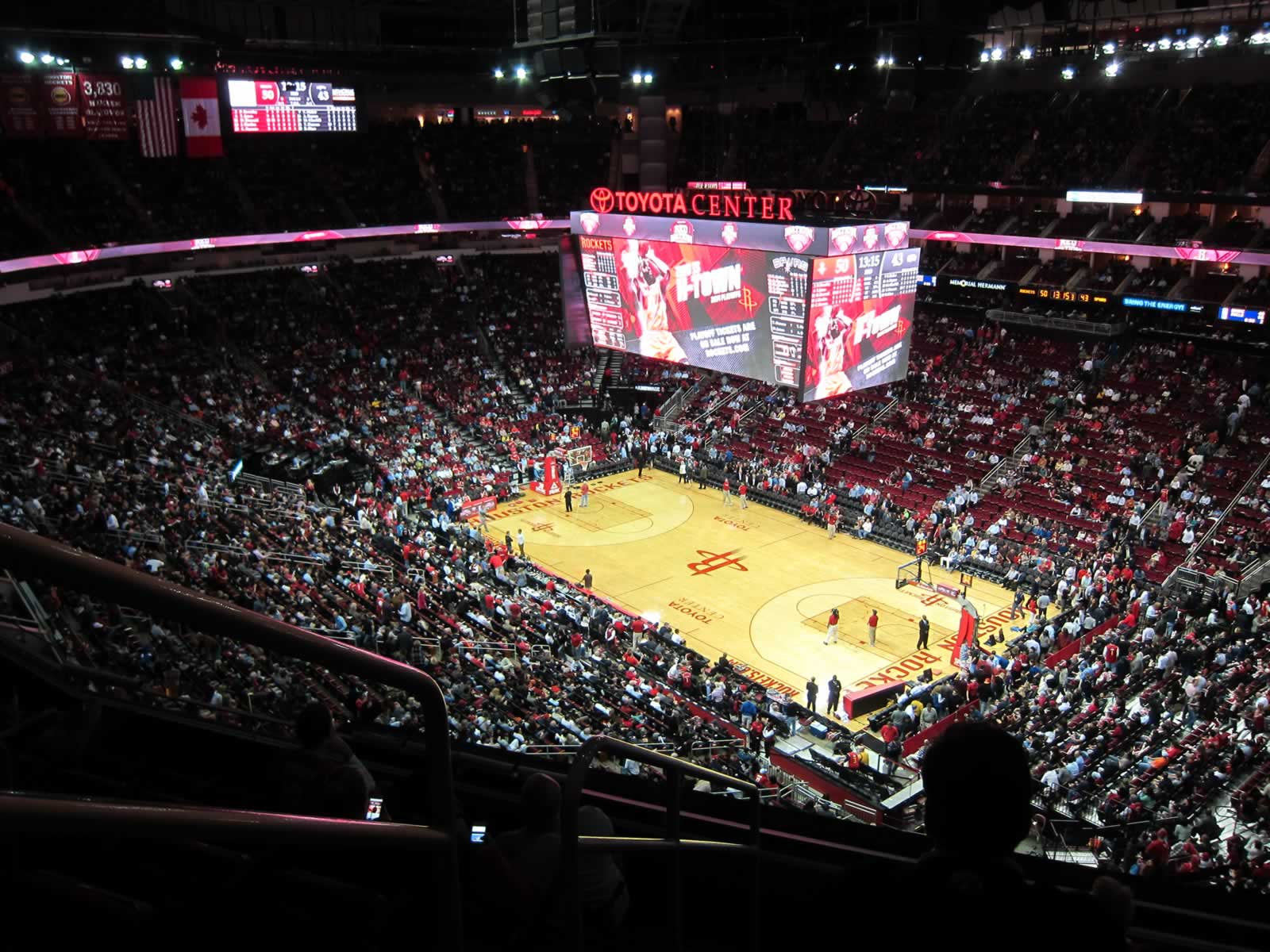 section 422, row 6 seat view  for basketball - toyota center
