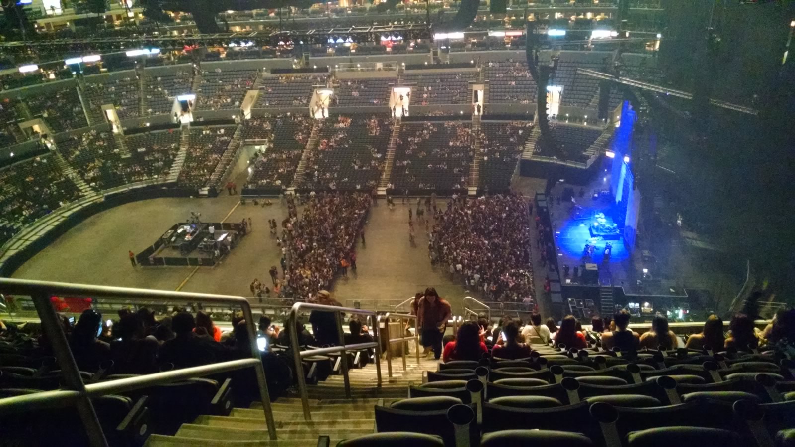 Looking far down at the side of the stage: Staples Center Section 333 ...