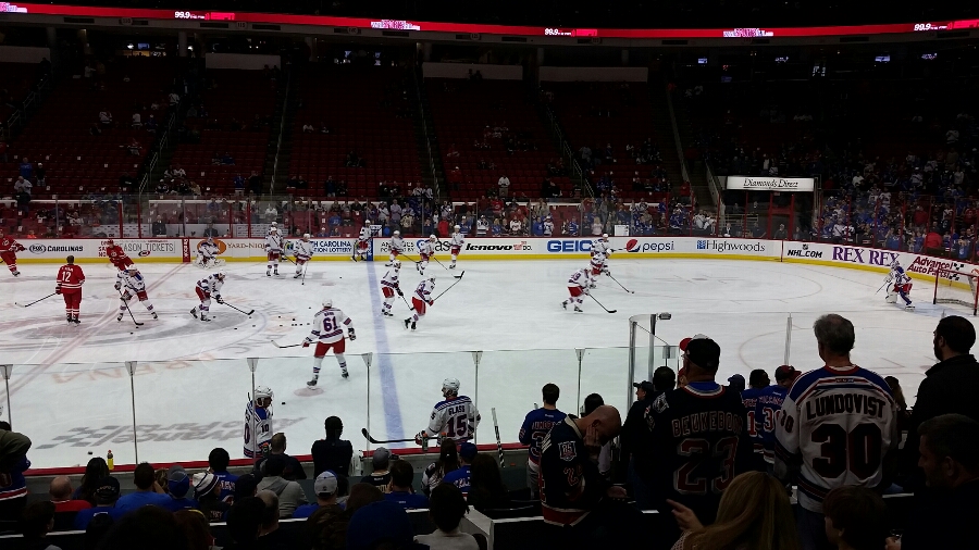 section 103, row n seat view  for hockey - pnc arena