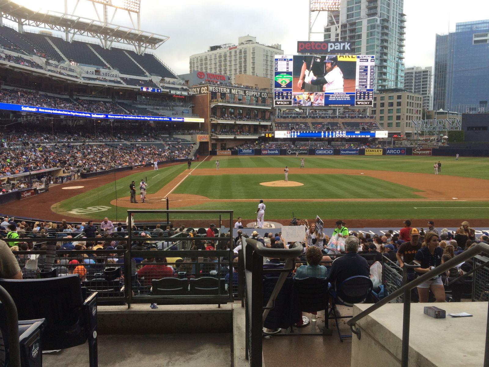 section l, row 4 seat view  for baseball - petco park