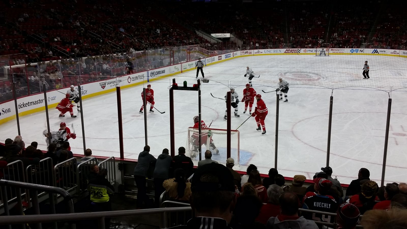 section 111, row m seat view  for hockey - pnc arena