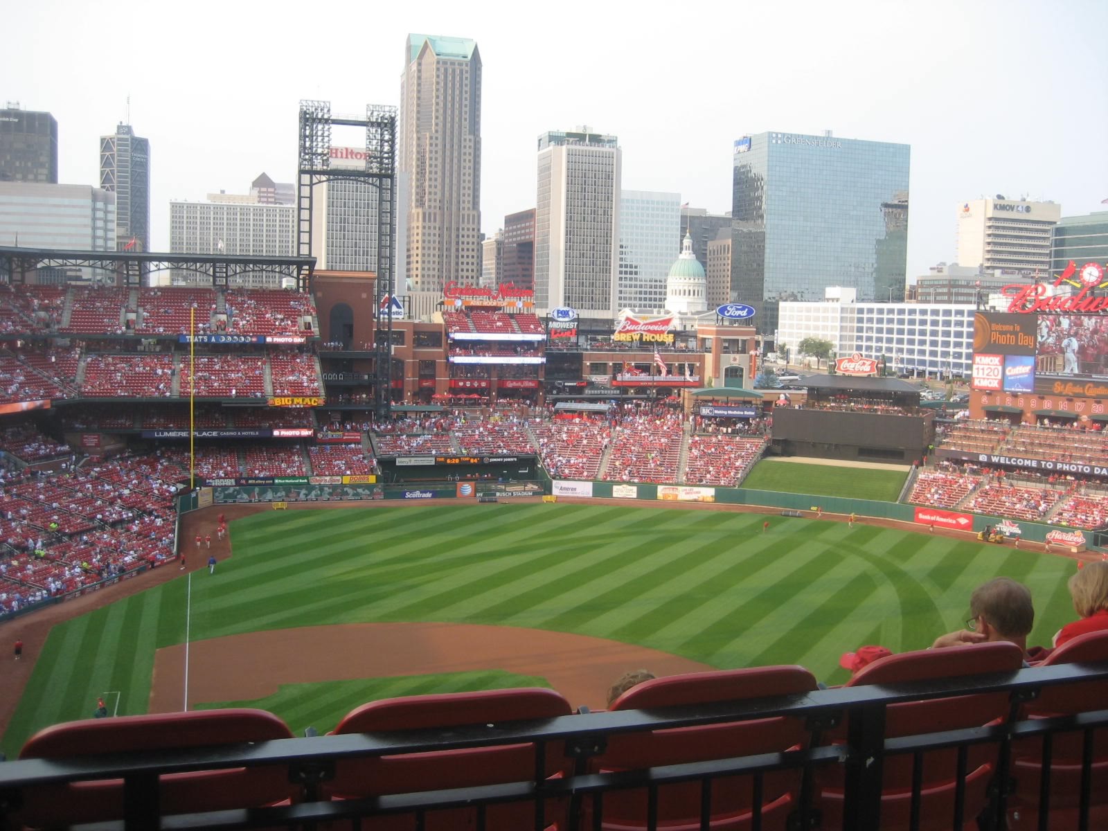 standing room only seat view  - busch stadium