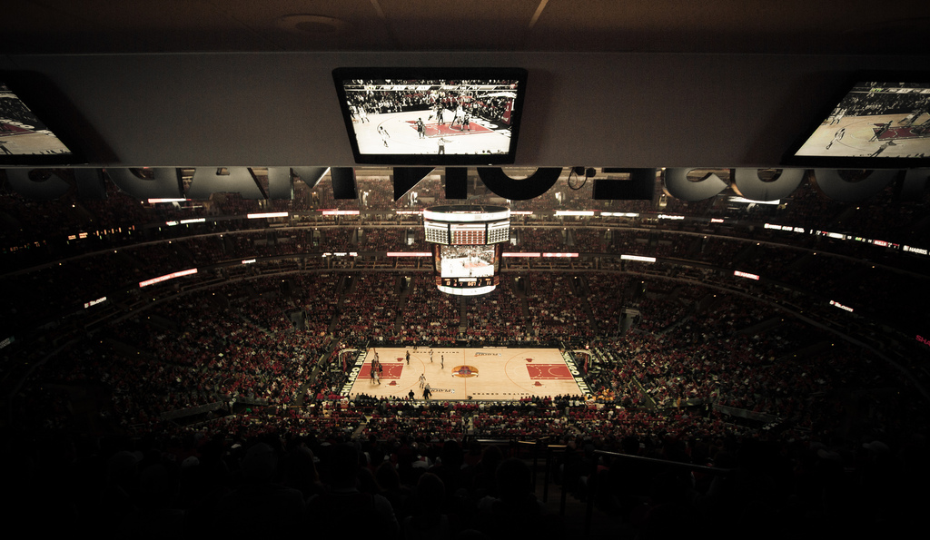 standing room only seat view  for basketball - united center