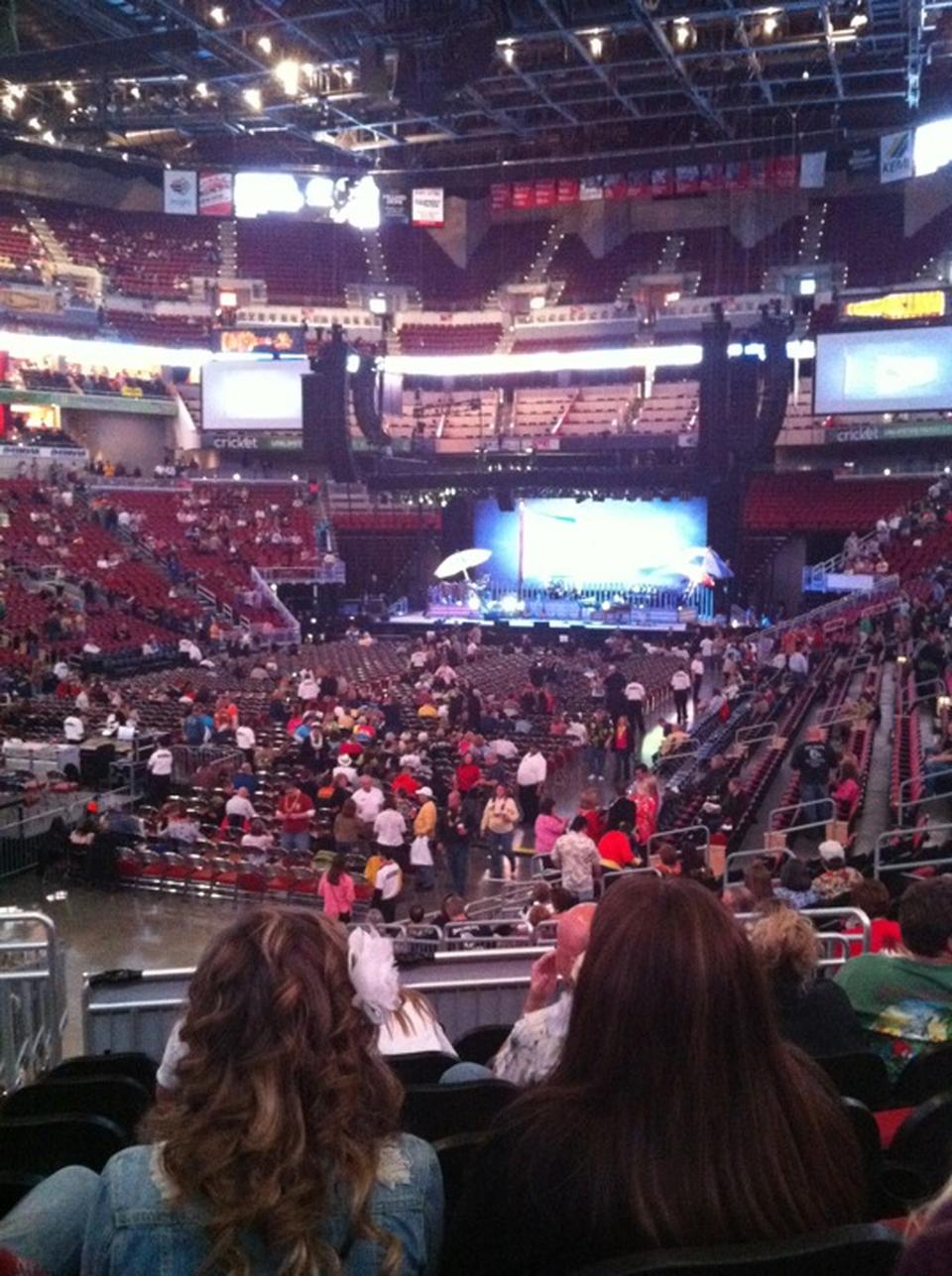 section 109, row v seat view  for concert - kfc yum! center