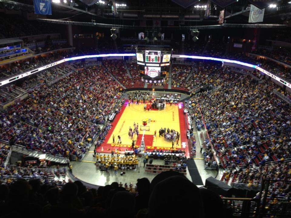 section 312 seat view  for basketball - iowa events center