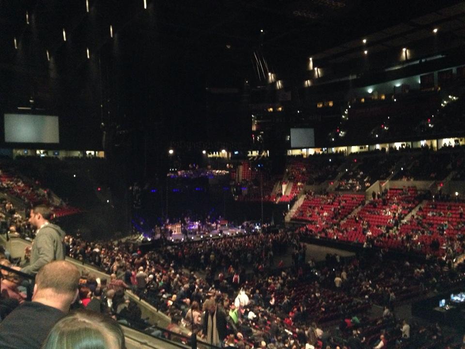 section 228, row l seat view  for concert - moda center (rose garden)