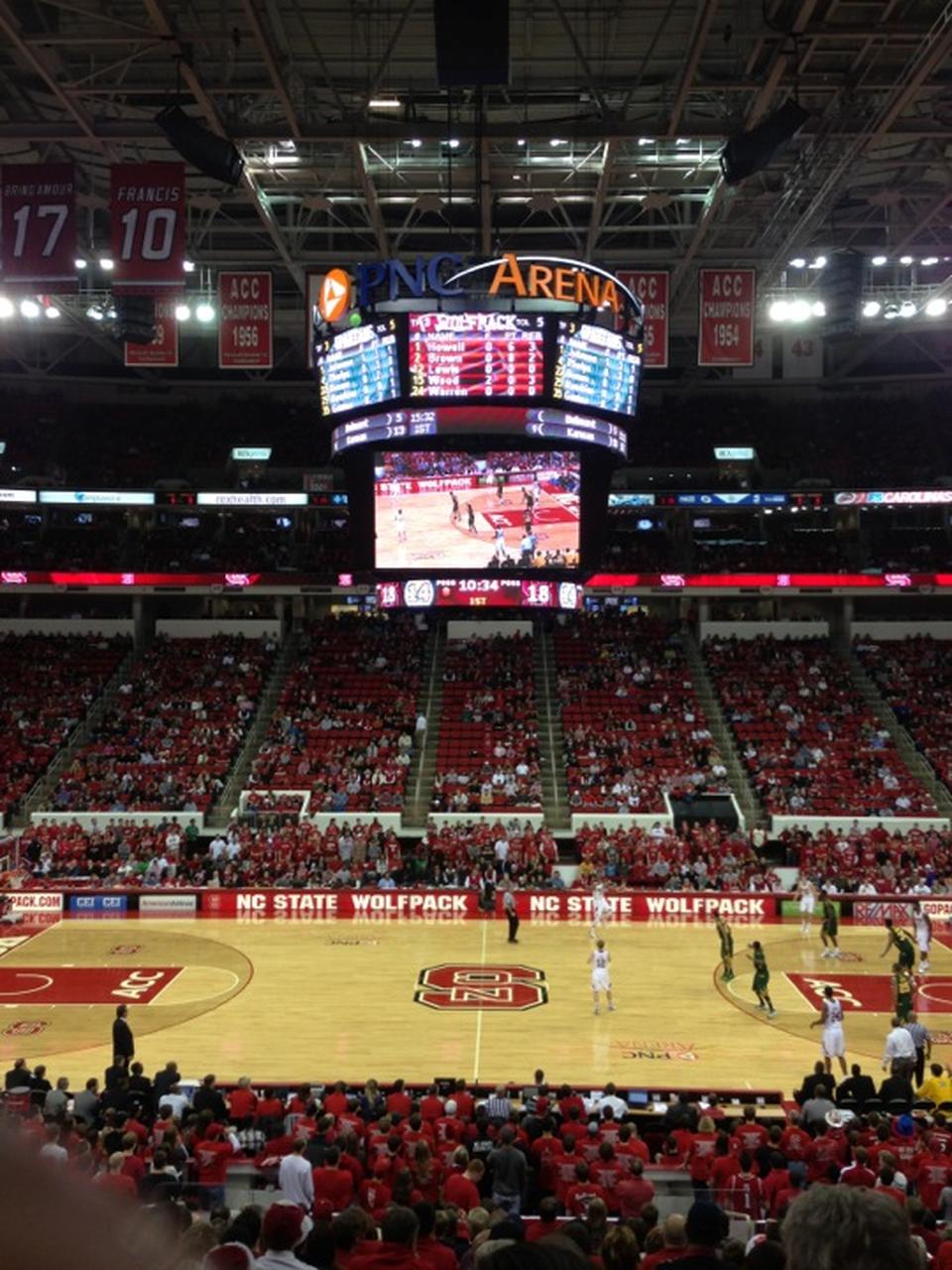 section 204, row a seat view  for basketball - pnc arena