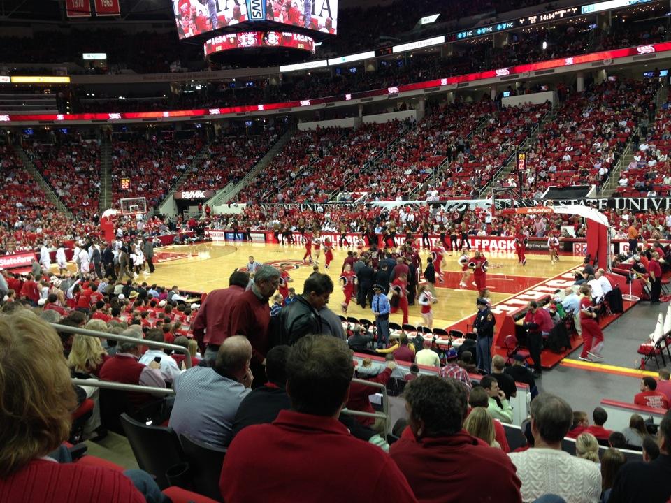 section 116, row n seat view  for basketball - pnc arena