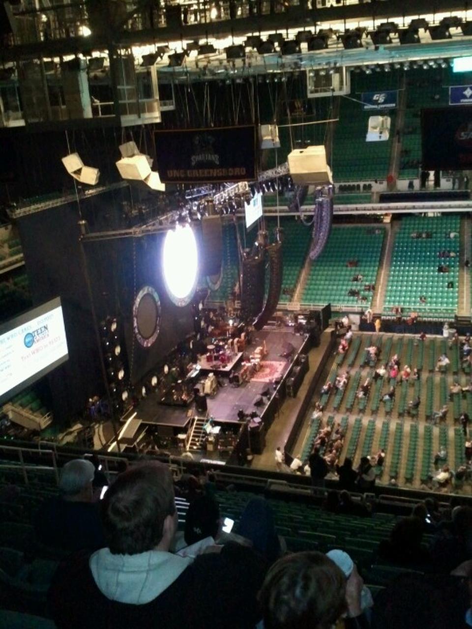 section 210, row s seat view  for concert - greensboro coliseum
