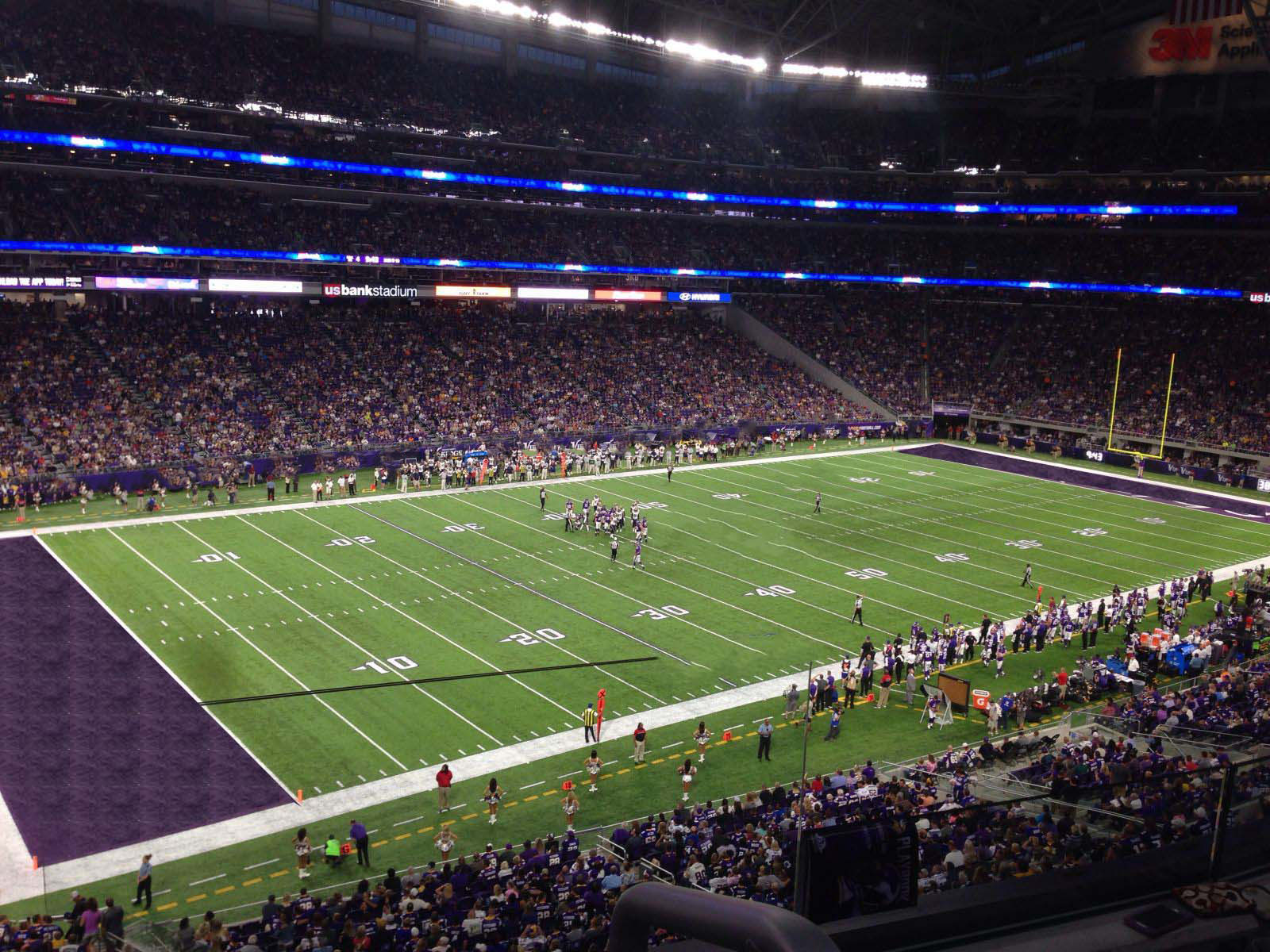 section 240, row 2 seat view  for football - u.s. bank stadium