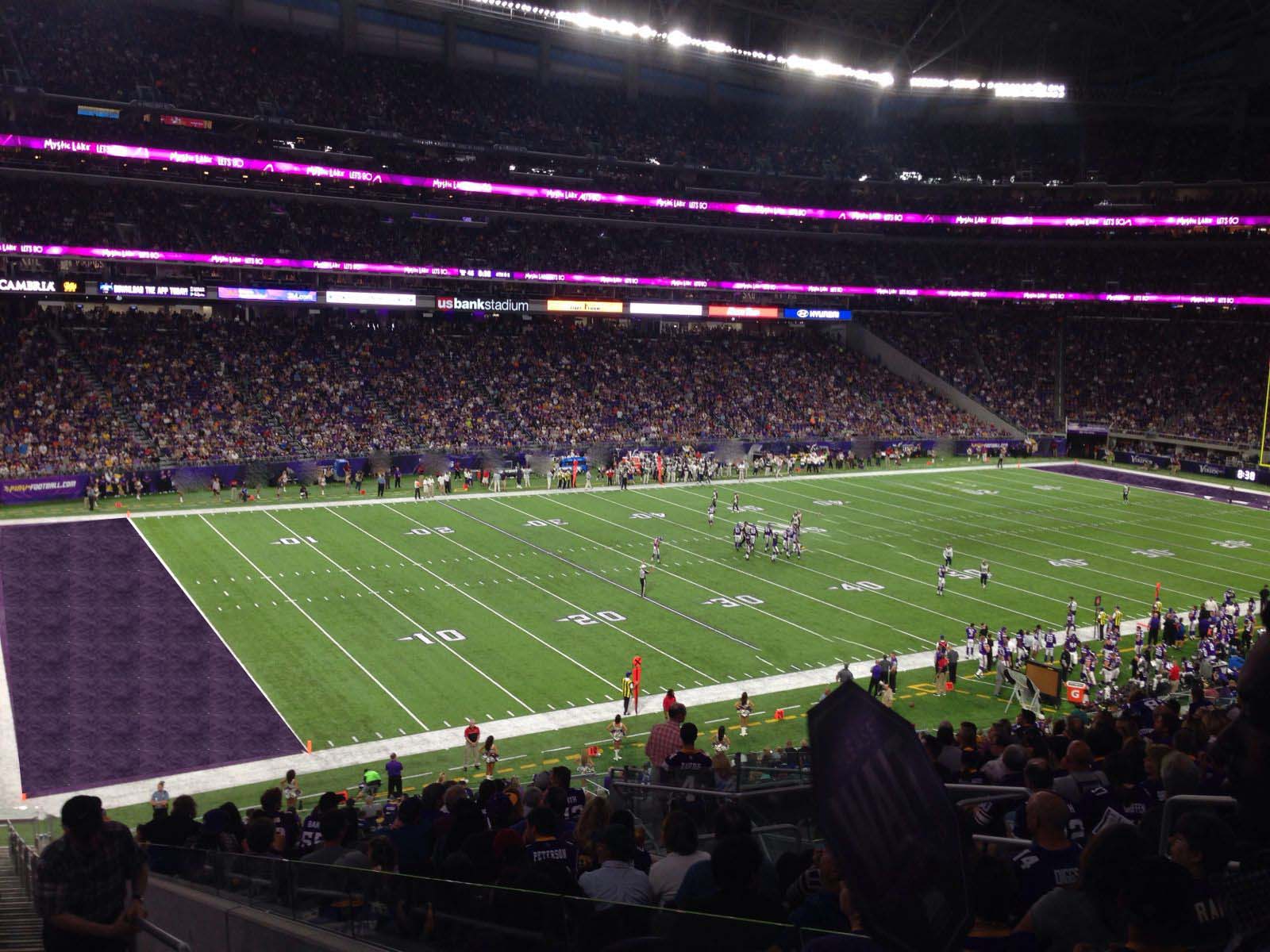 section 136, row 39 seat view  for football - u.s. bank stadium