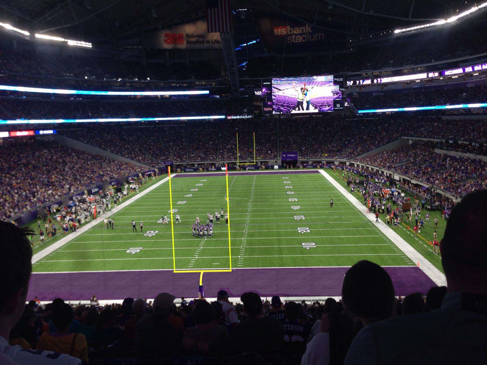 section 141, row 42 seat view  for football - u.s. bank stadium