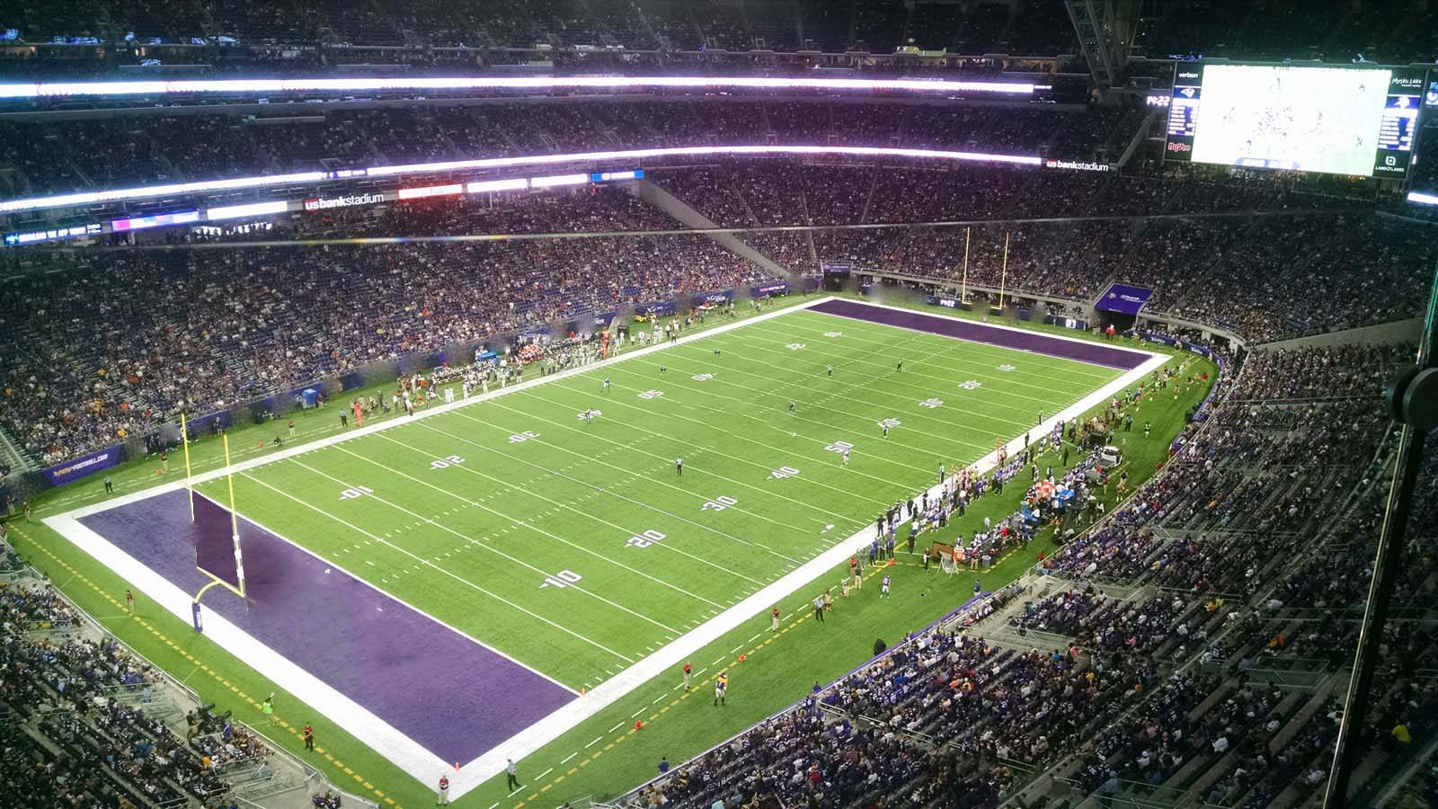 section 349, row 1 seat view  for football - u.s. bank stadium