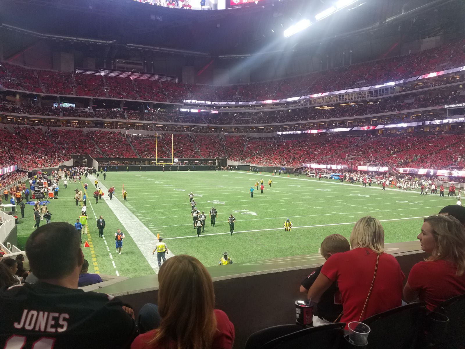section 103, row 16 seat view  for football - mercedes-benz stadium