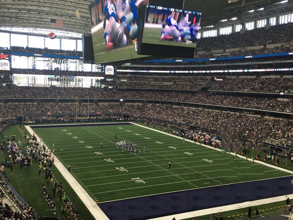 section 201 seat view  for football - at&t stadium (cowboys stadium)