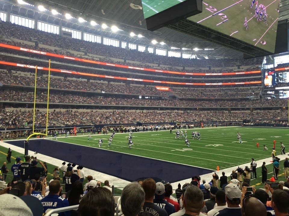 section 144, row 11 seat view  for football - at&t stadium (cowboys stadium)