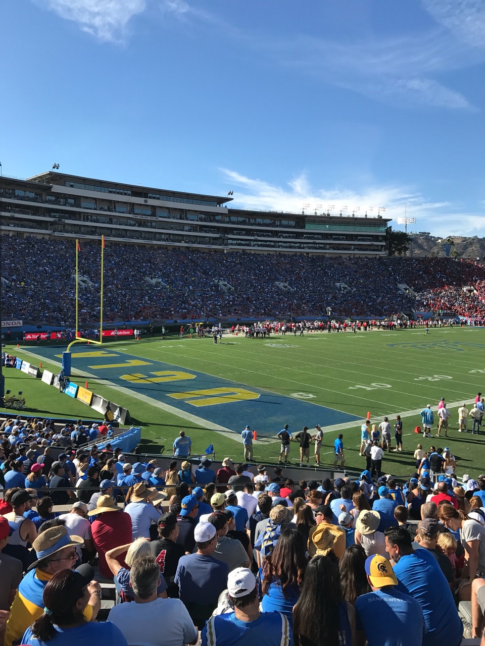 section 1, row 22 seat view  for football - rose bowl stadium