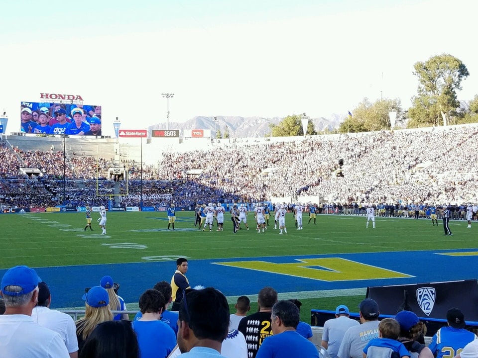 section 24, row g seat view  for football - rose bowl stadium