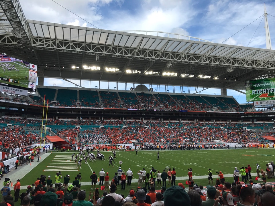 section 150, row 15 seat view  for football - hard rock stadium