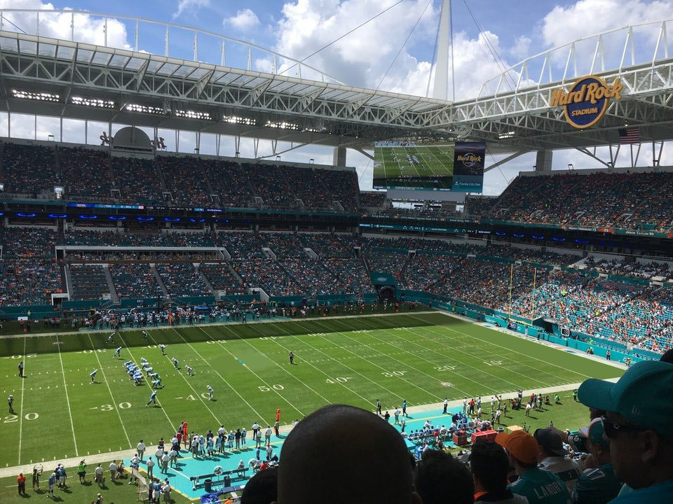 section 320, row 9 seat view  for football - hard rock stadium