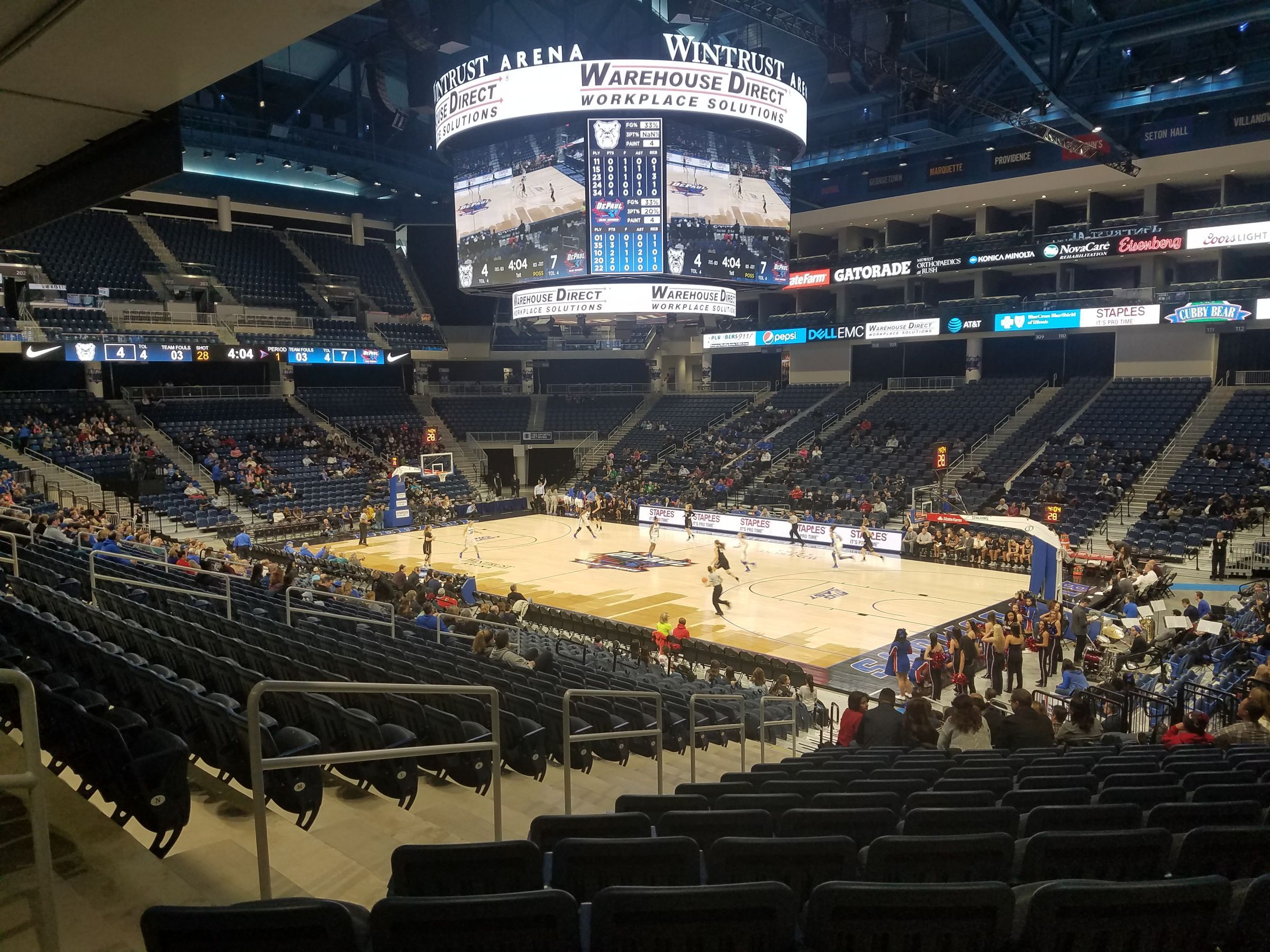 section 121, row s seat view  for basketball - wintrust arena