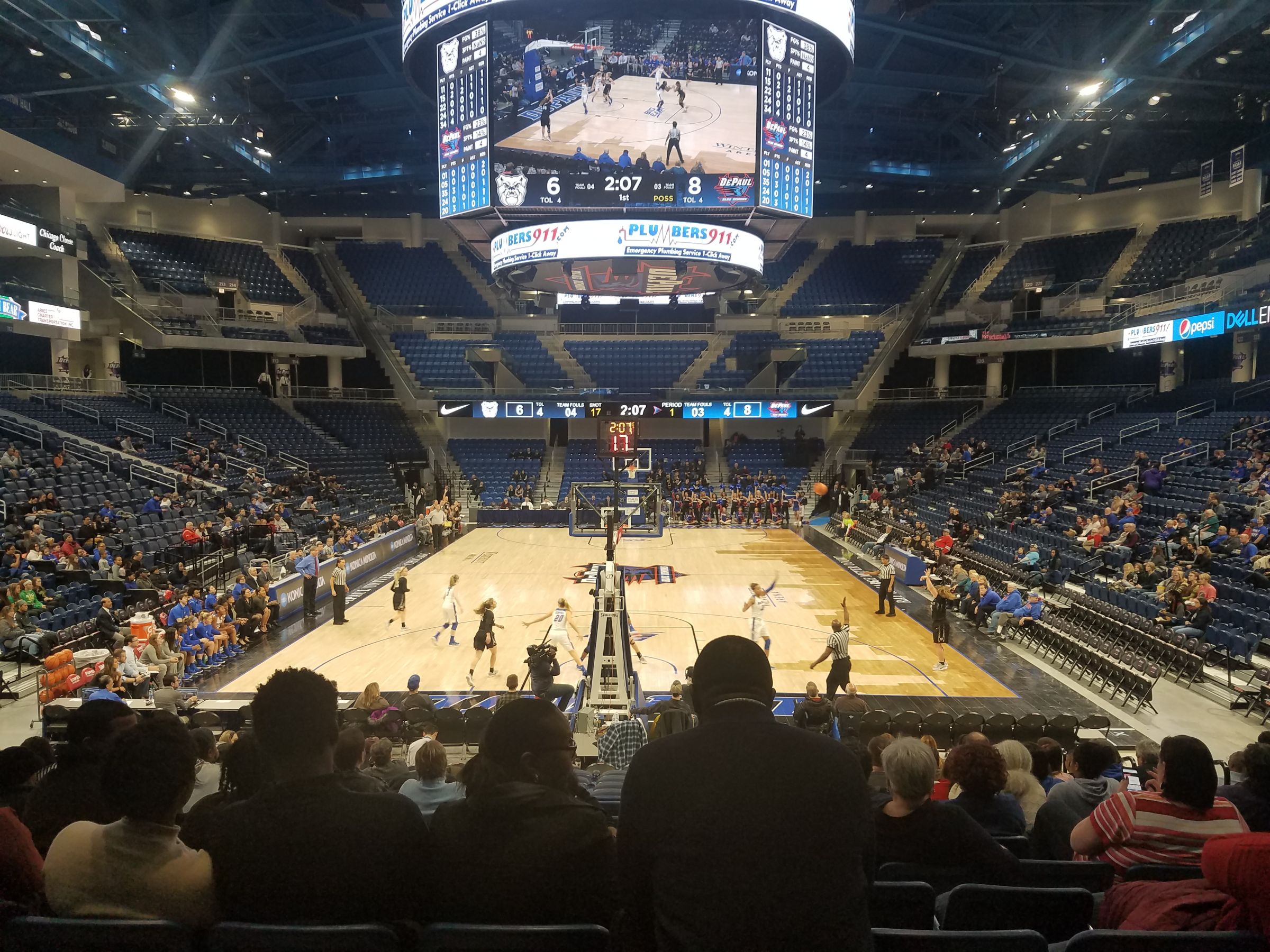 section 102, row k seat view  for basketball - wintrust arena