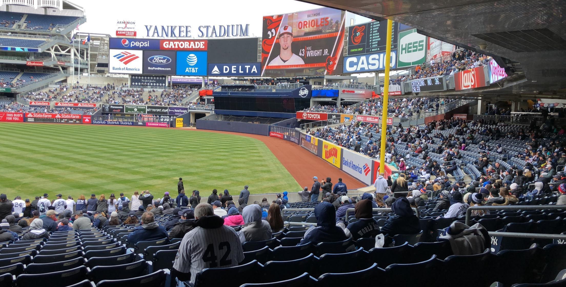 Very good seats Yankee Stadium Section 110 Review