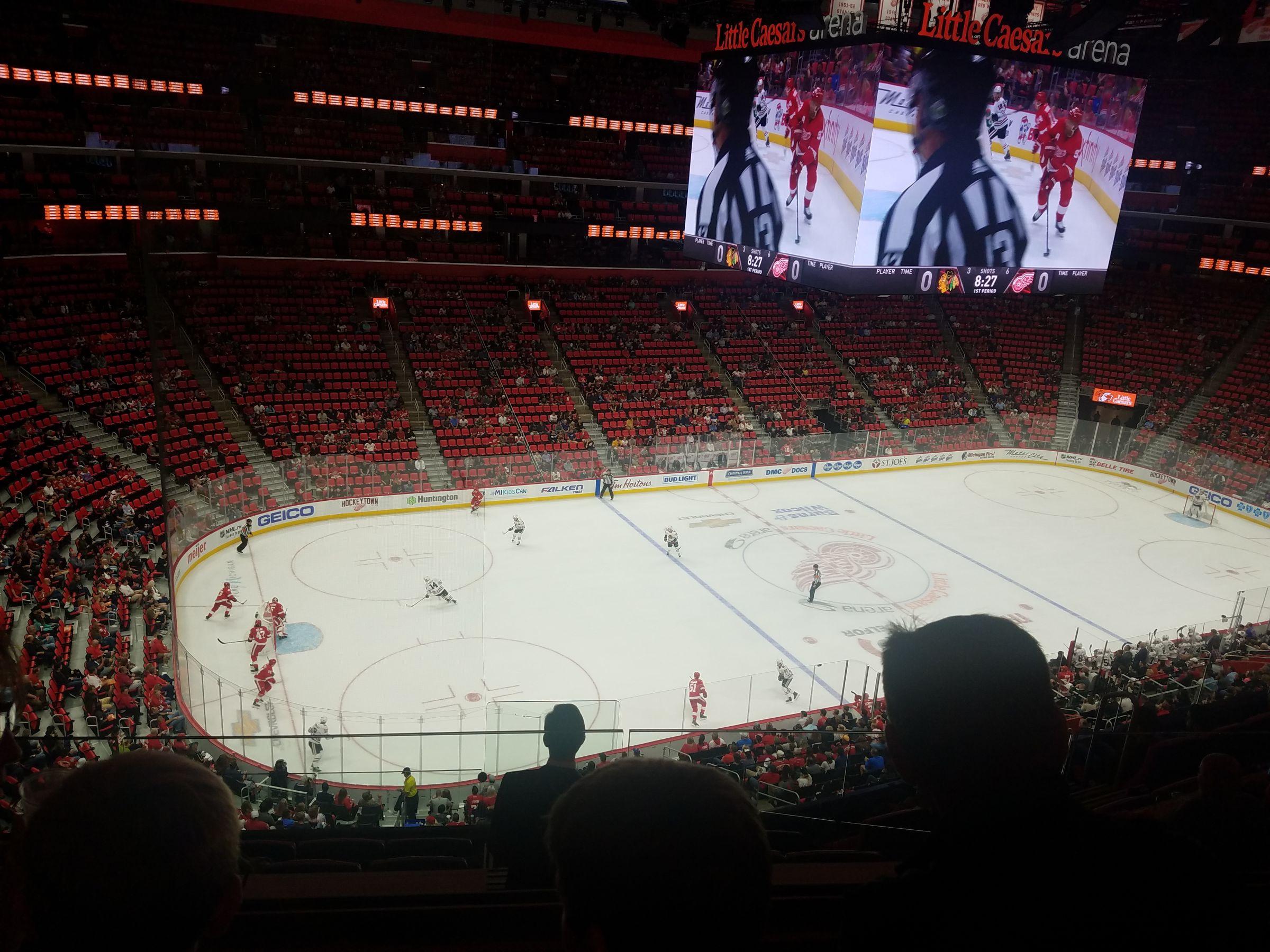 mezzanine 32, row 3 seat view  for hockey - little caesars arena