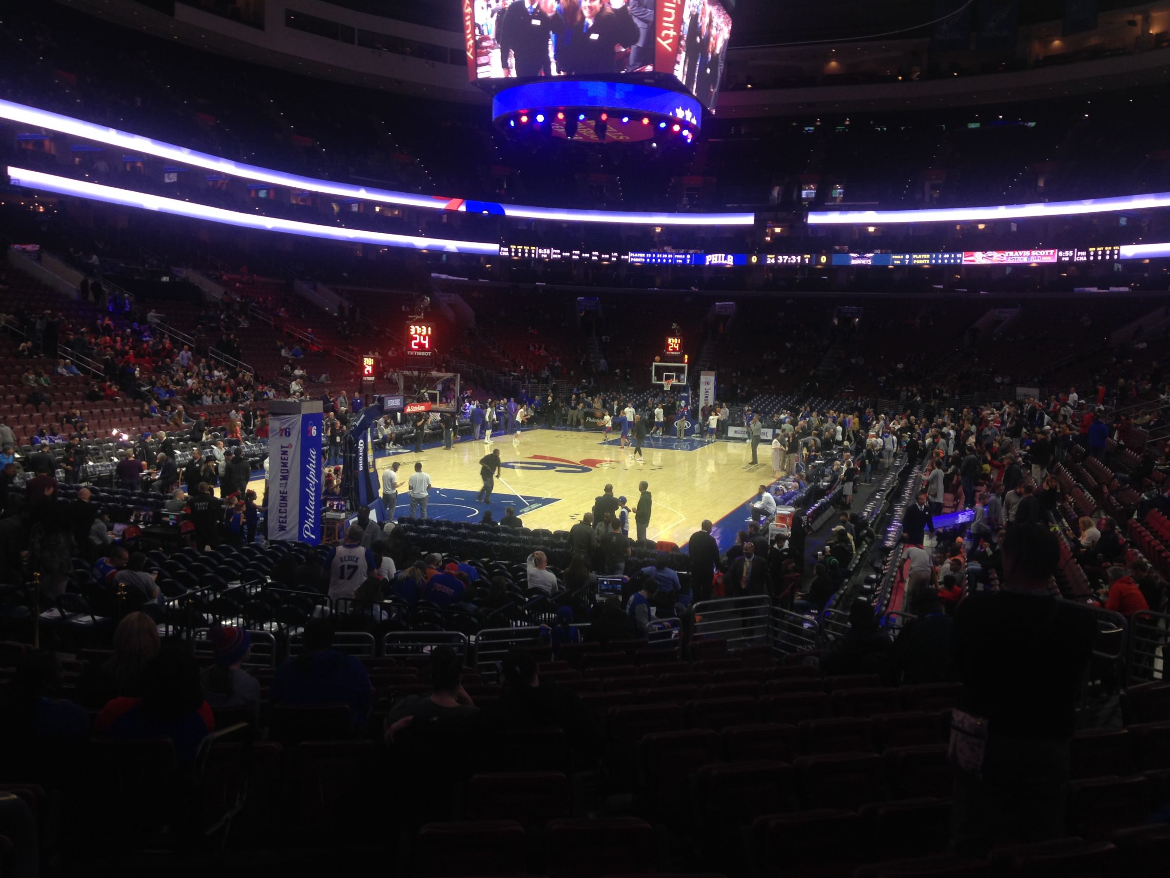 section 121, row 14 seat view  for basketball - wells fargo center