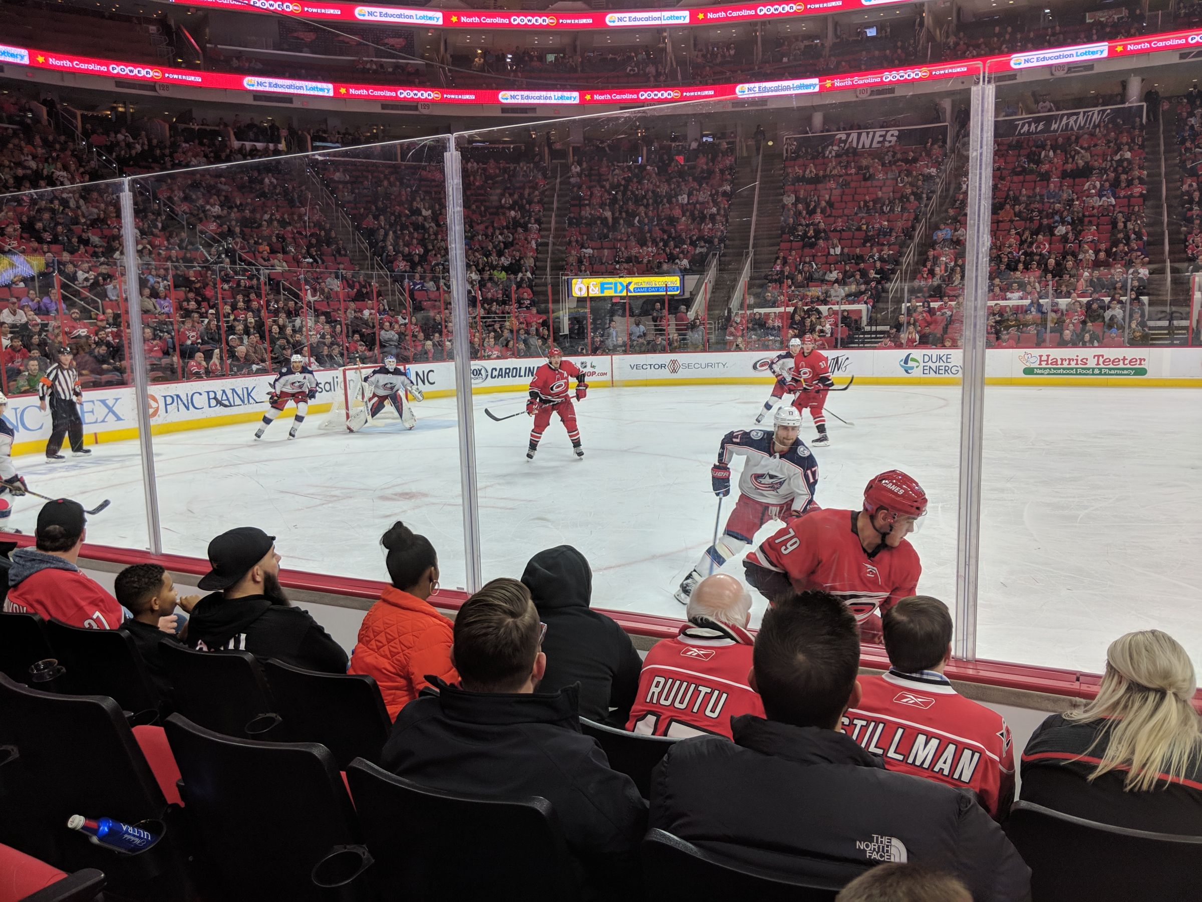 section 121, row d seat view  for hockey - pnc arena