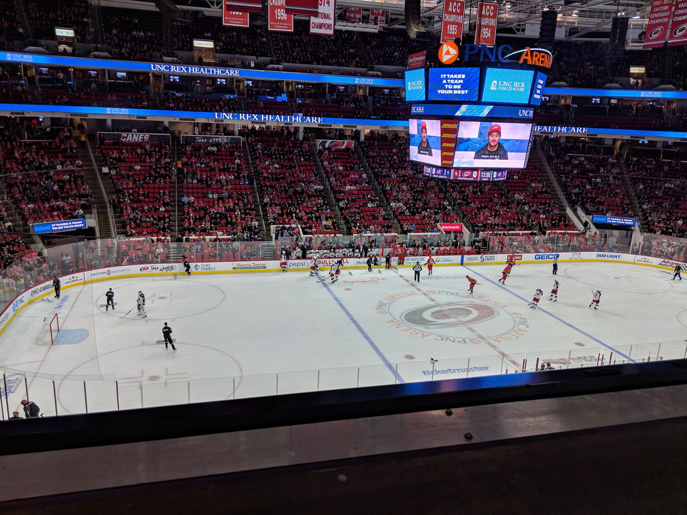 section 222, row a seat view  for hockey - pnc arena
